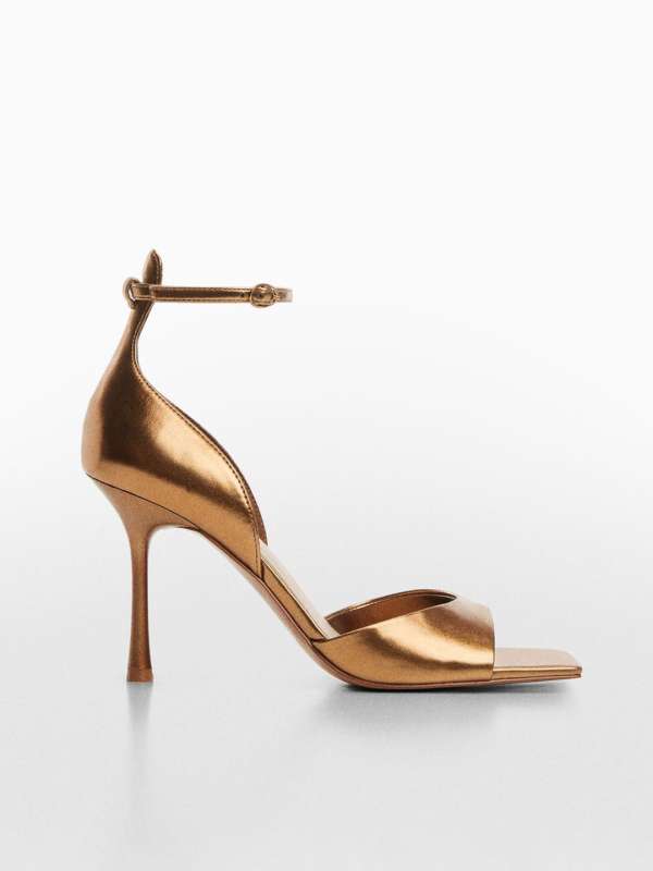 Mango gold heels new arrivals