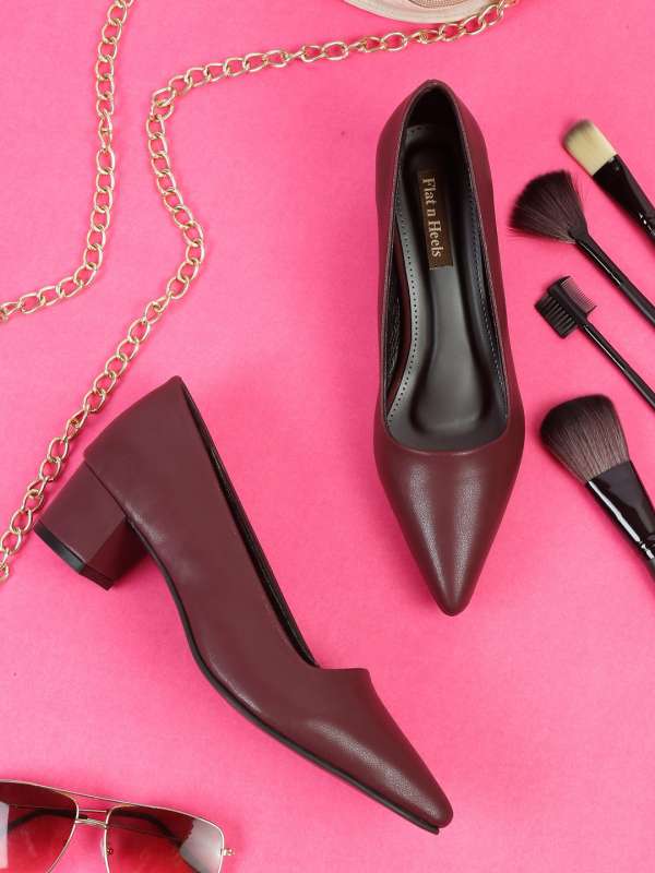 Maroon shoes heels clearance