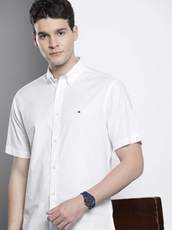 Tommy Hilfiger Shirts Men White Solid Casual Shirt Buy Tommy