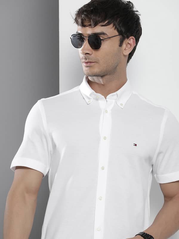 Tommy Hilfiger Shirts Men White Solid Casual Shirt - Buy Tommy