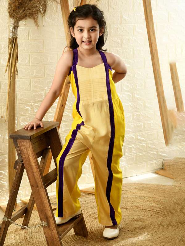 Girls Yellow Jumpsuit Buy Girls Yellow Jumpsuit online in India