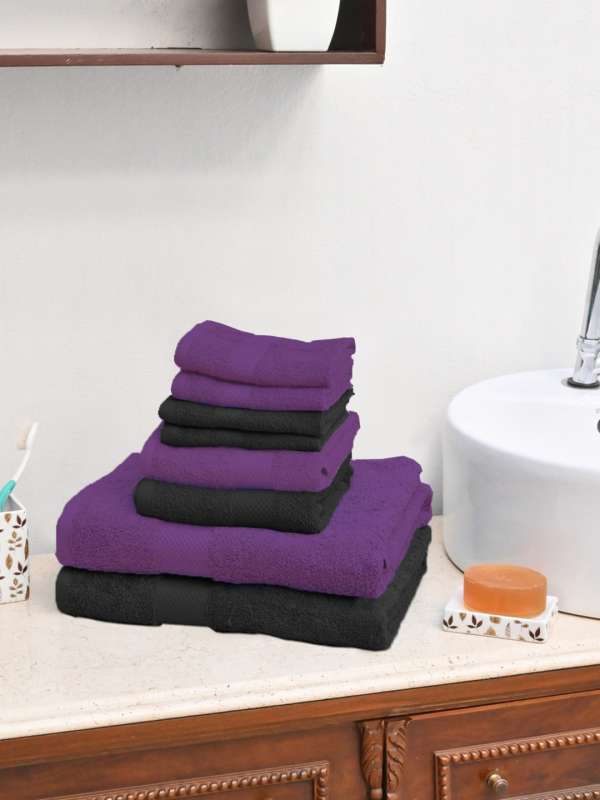 Dark purple towel sets sales