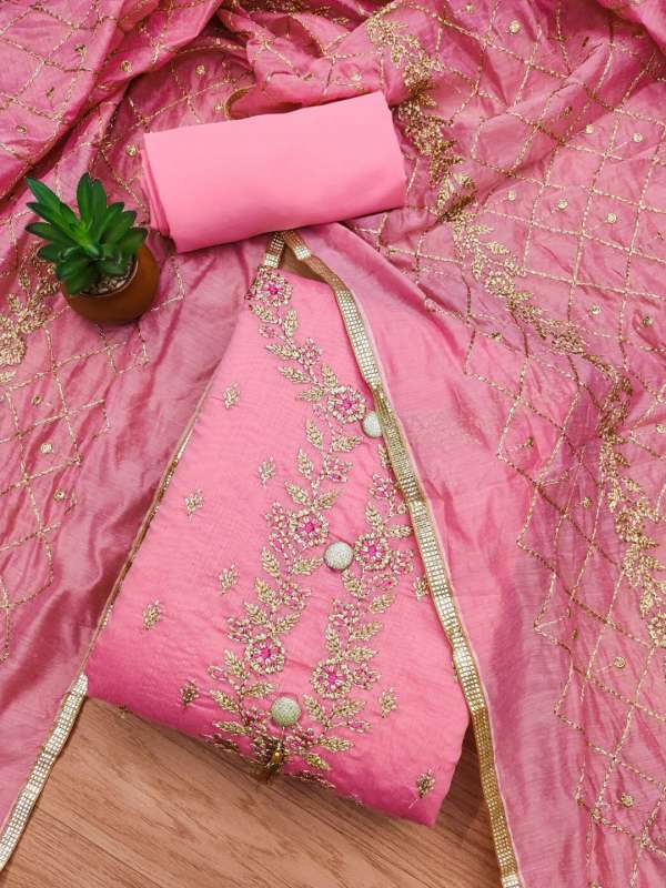 Pink Dress Material Buy Pink Dress Material online in India