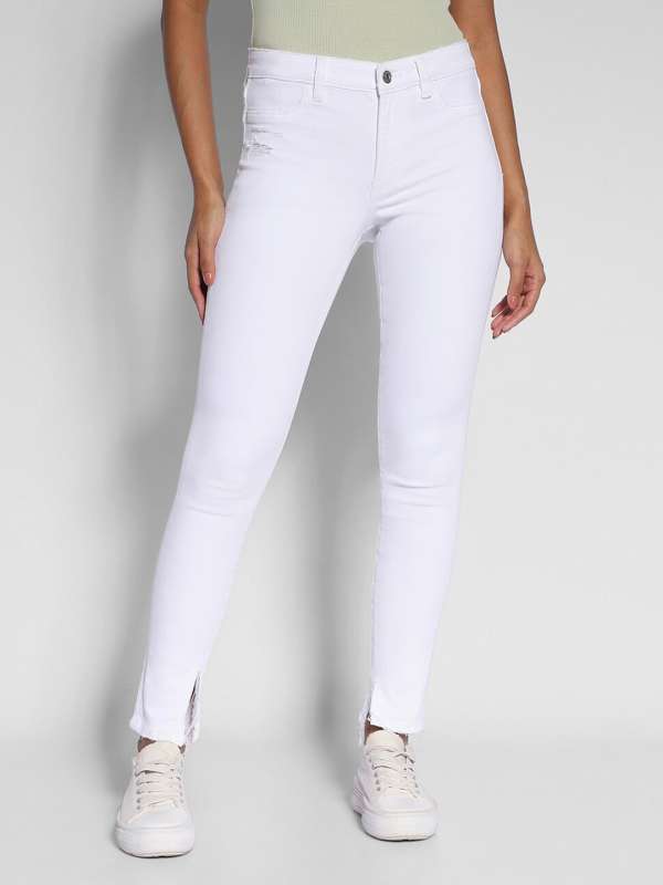 Myntra white jeans store