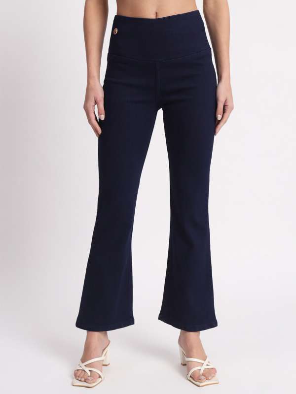 Women's Navy Blue Relaxed Fit Jeggings - Wahe-NOOR - 32