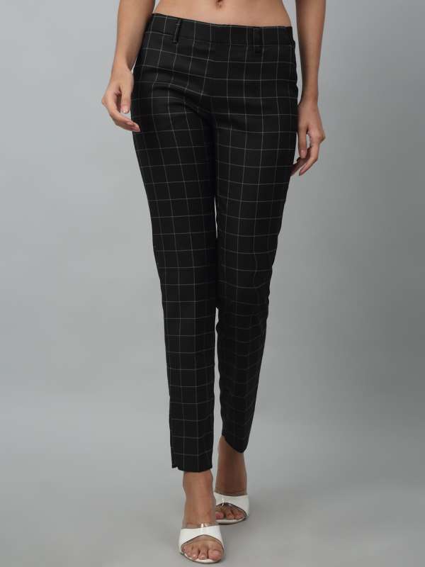 Cigarette Pants in Black Gingham