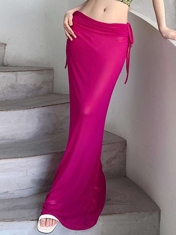 Pink Maxi Skirt - Pleated Maxi Skirt - Woven Maxi Skirt - Lulus