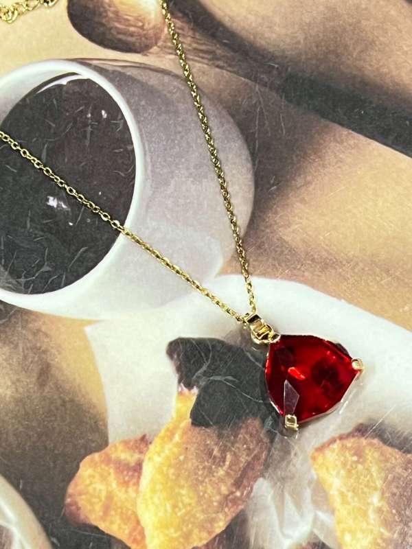 Red and shop green stone necklace