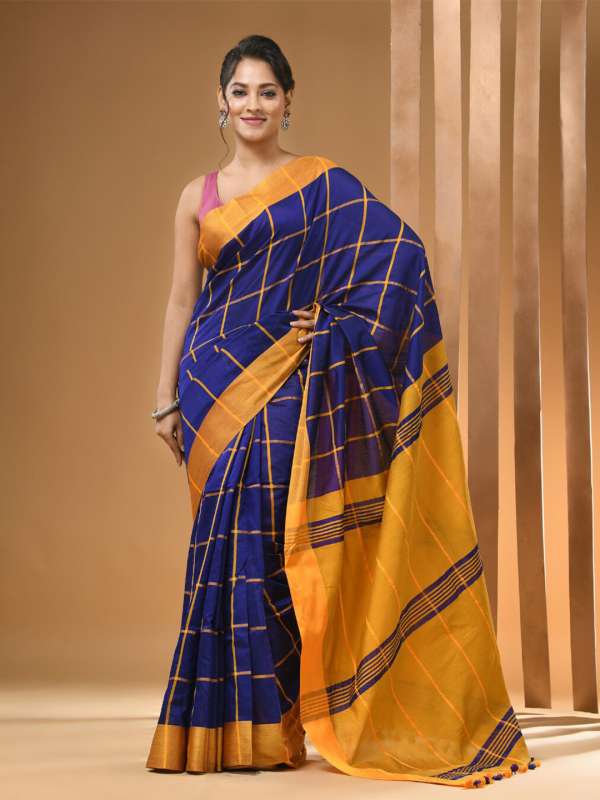 Checked cotton sarees with price hotsell