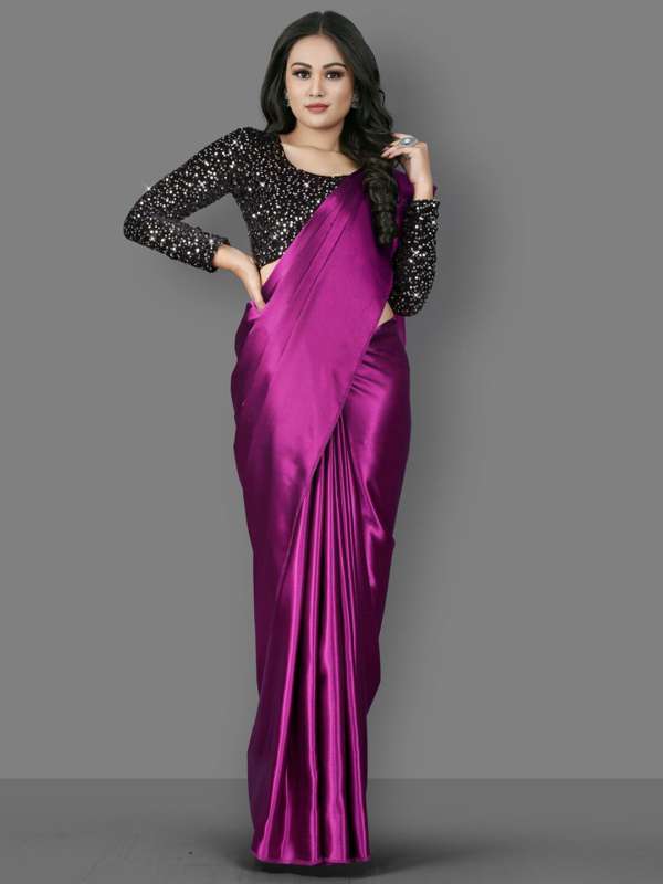 Satin saree sale online myntra