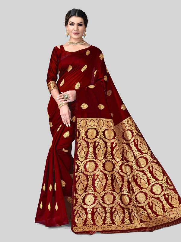 Kanjivaram silk on sale saree myntra