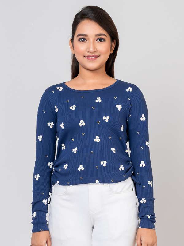 Navy blue hot sale dress tops