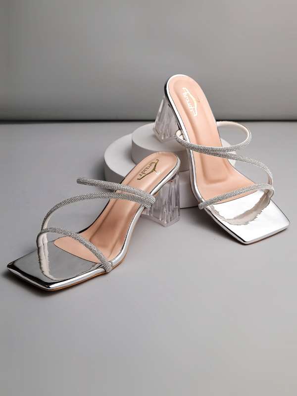 Silver small best sale heel sandals