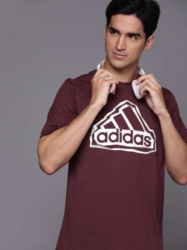 Maroon adidas shirt top