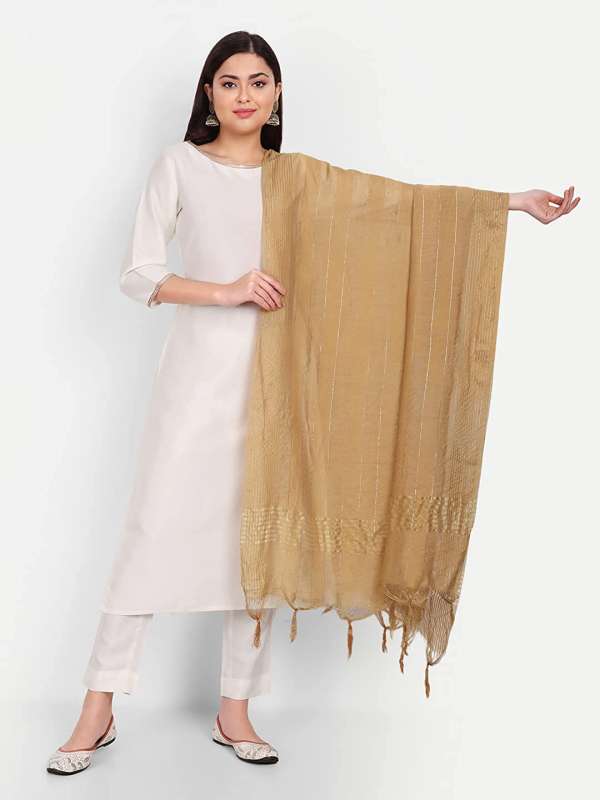 Cream Cotton Dupatta Dress Material Buy Cream Cotton Dupatta