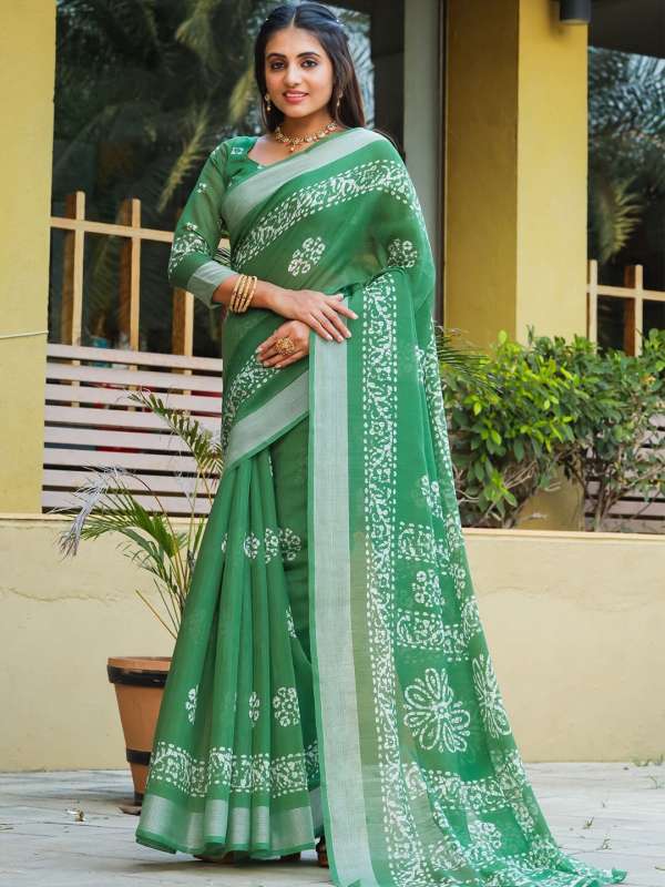 Linen sales sarees myntra
