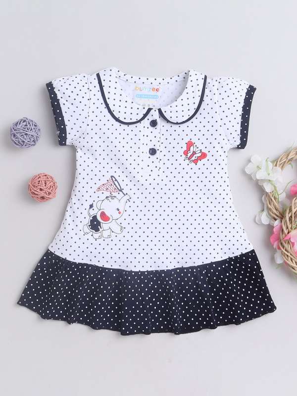 Black Polka Dots Pattern Girls Dresses