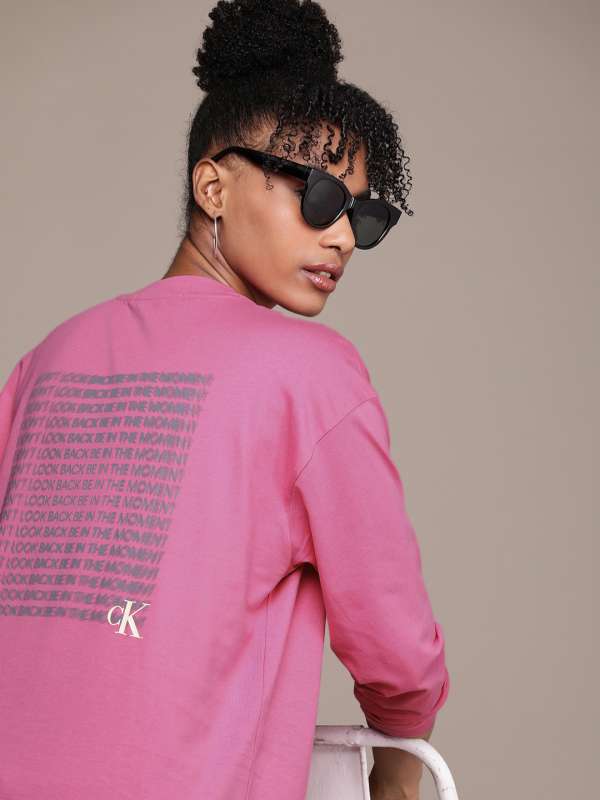 Calvin Klein Jeans Pink Printed Round Neck Tshirt Buy Calvin Klein Jeans Pink Printed Round Neck Tshirt online in India