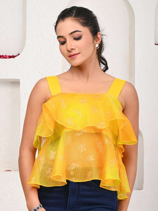 Yellow party tops outlet