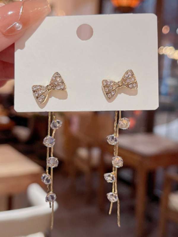 One stone earring top design