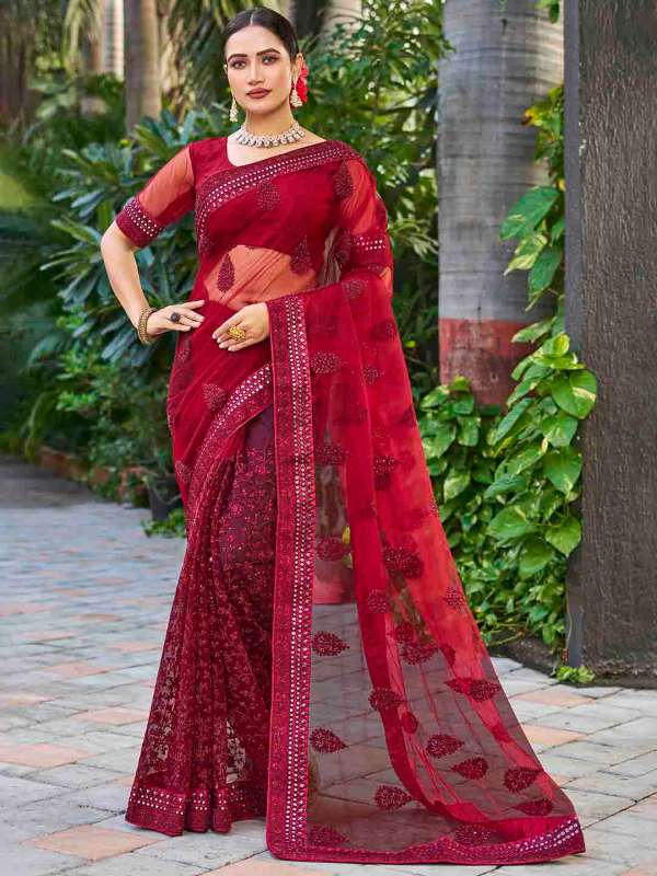 Bridal maroon deals saree