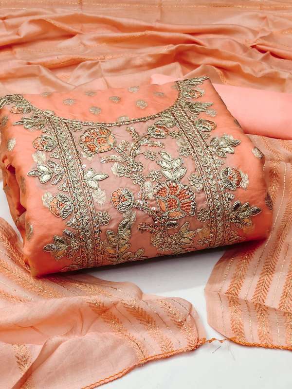 Orange churidar materials online