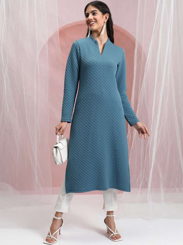 Women Chinese Collar Churidar Kurtas Buy Women Chinese Collar