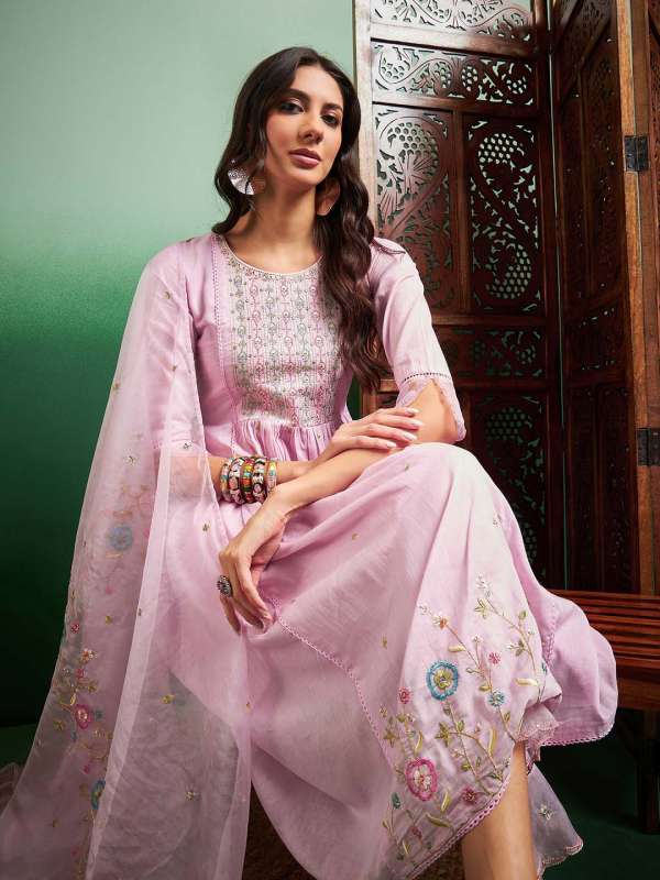 White Pink Dupatta Salwar Suit Buy White Pink Dupatta Salwar Suit online in India