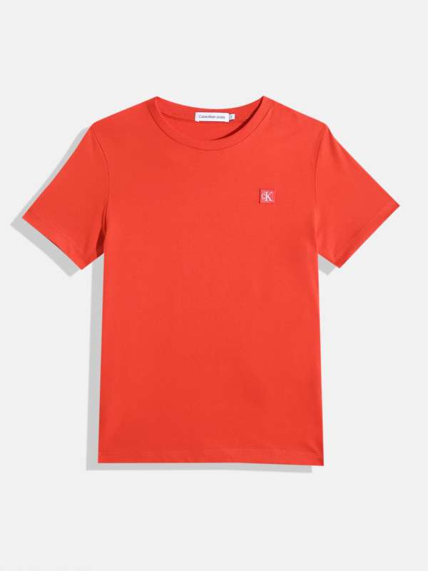 Calvin klein black and red t shirt hotsell