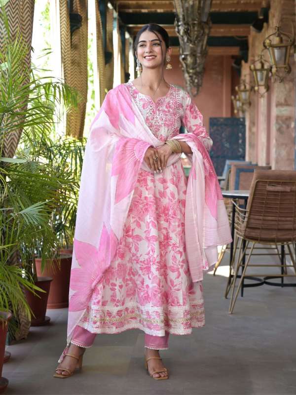 Pink anarkali kurta on sale