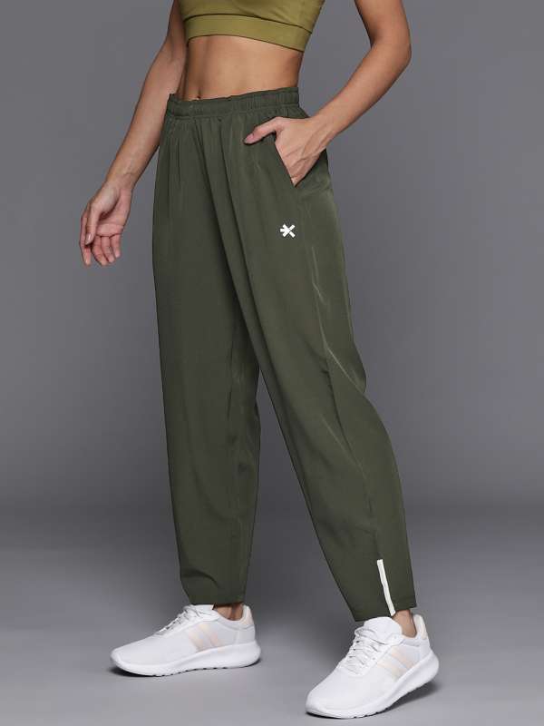 Eco-friendly Woman's jogger pants with high waist and pockets REMIX Collage  E-store  - Polish manufacturer of sportswear for fitness,  Crossfit, gym, running. Quick delivery and easy return and exchange