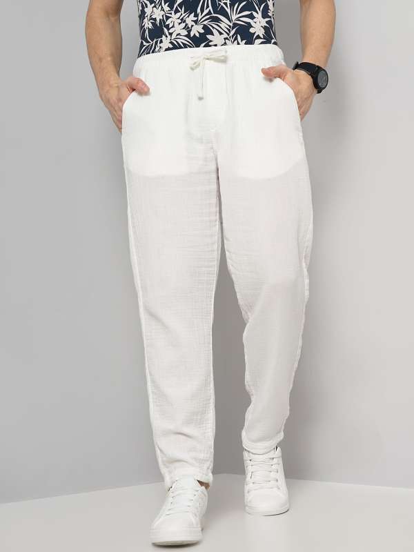 Celio Men Grey Solid Regular Fit Cotton Joggers Trousers