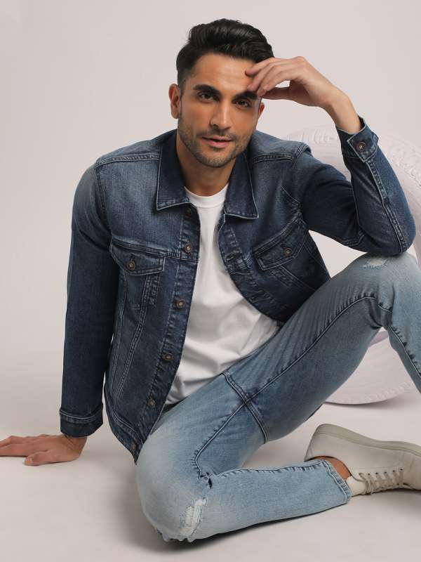 Full Sleeve Mens Ice Wash Denim Jacket With Fur at Rs 1699 in