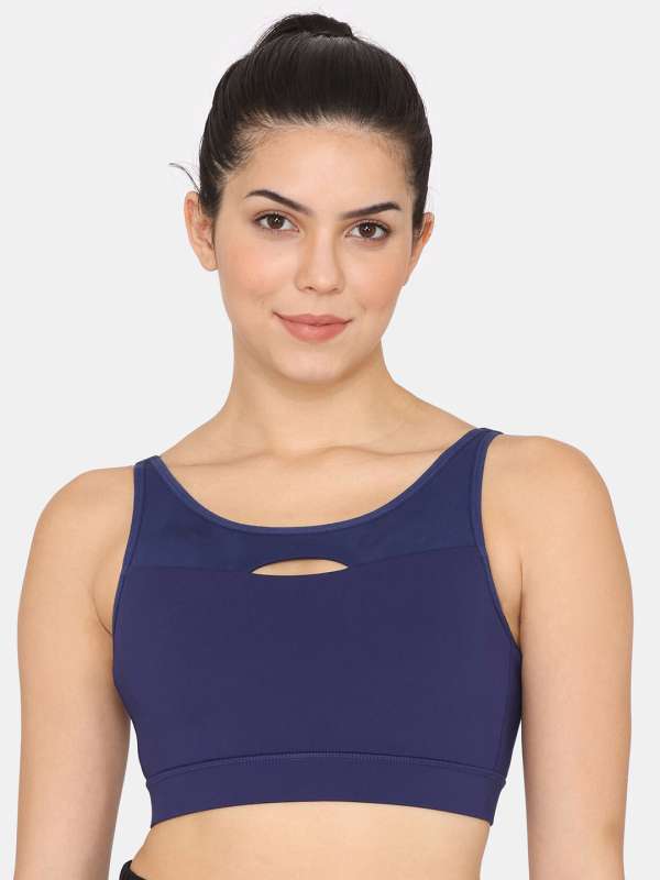 Buy Zelocity Padded Sports Bra With Removable Padding - Black at Rs.673  online
