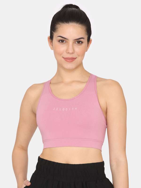 Buy Zelocity By Zivame Women Black Solid Removable Padded Non Wired Sports  Bra - Bra for Women 19613284