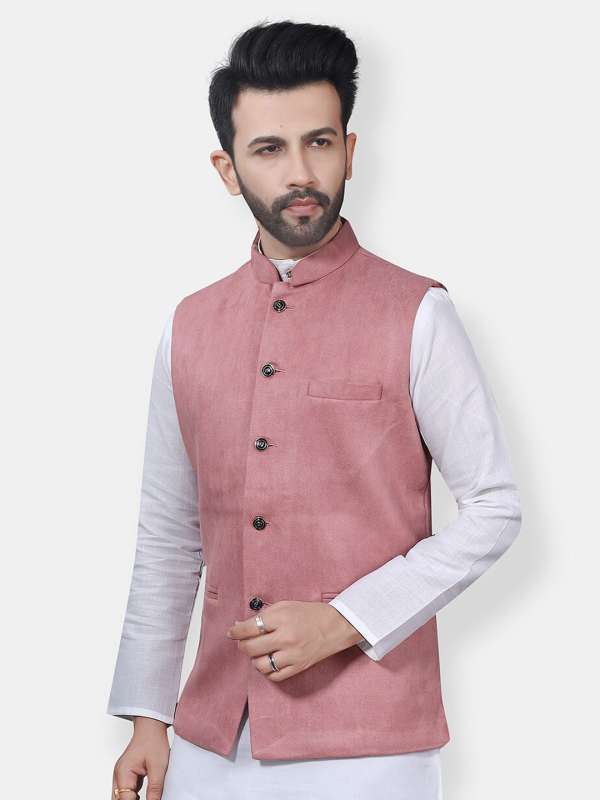 Light pink deals nehru jacket