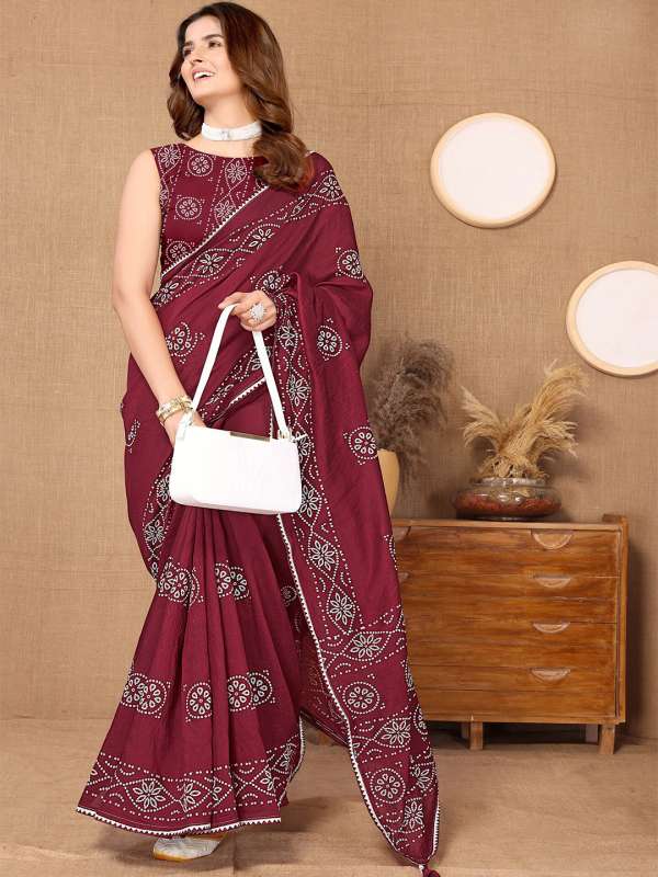 Bridal online maroon saree