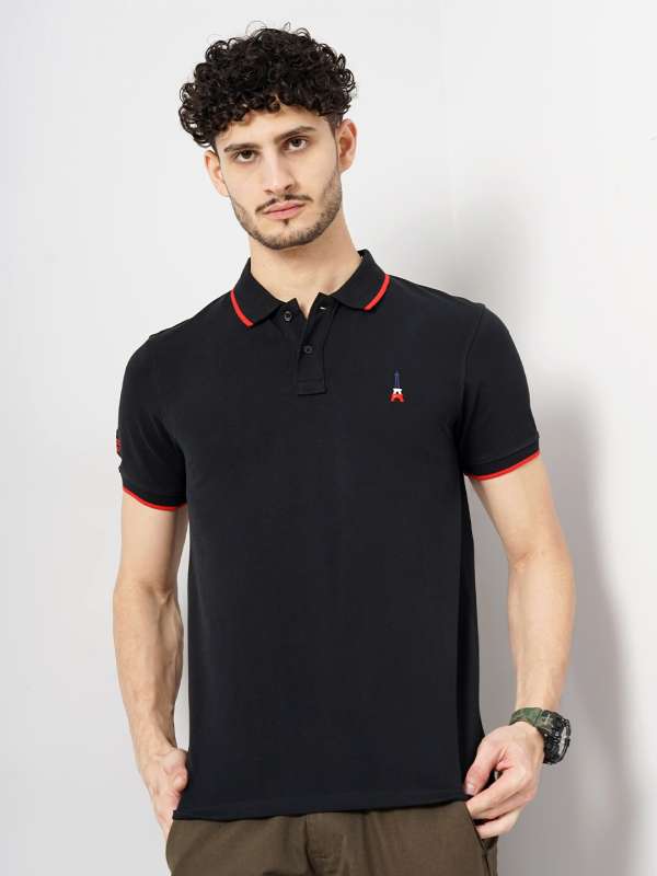 T shirt polo black online