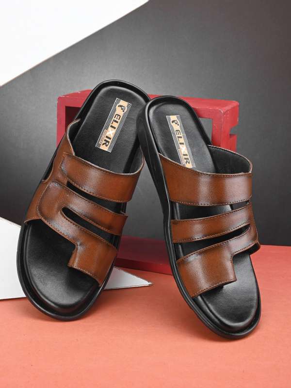 Leather sandals slip on on sale