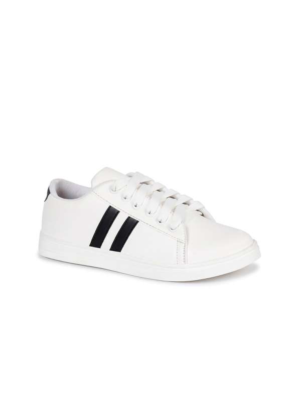 White shoes with hotsell black stripes india