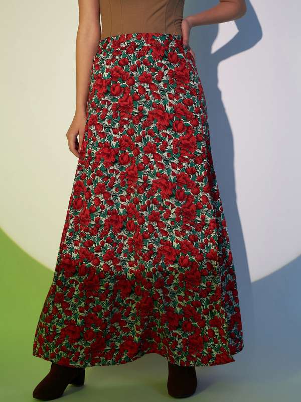 Sabhyata Red Flared Cotton Skirt 2667035.htm Buy Sabhyata Red