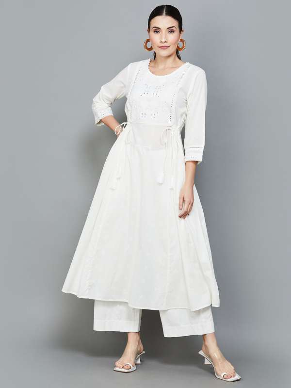 Off white anarkali kurti best sale