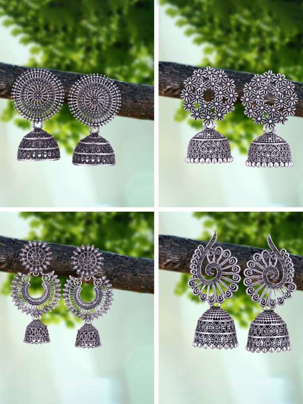 Gold plated silver jhumkas online hot sale
