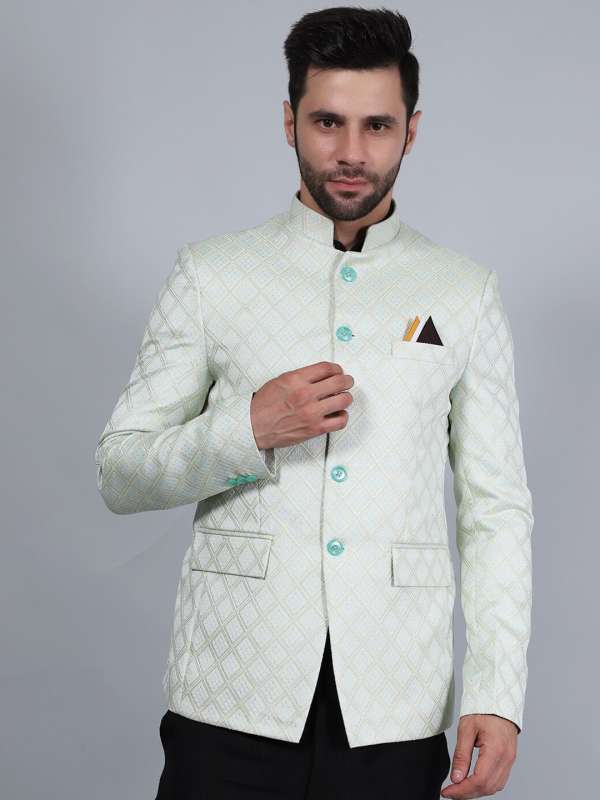 Stand top collar blazer