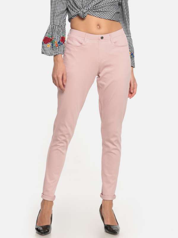 Buy Light Pink Jeans & Jeggings for Women by GO COLORS Online