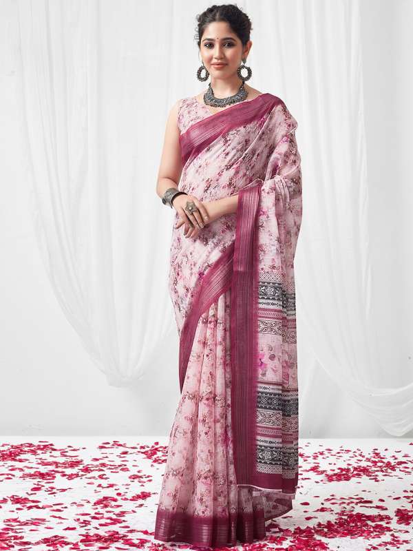 Jaanvi Fashion Silk Saree Black-Dot-02_Pink at Rs 499