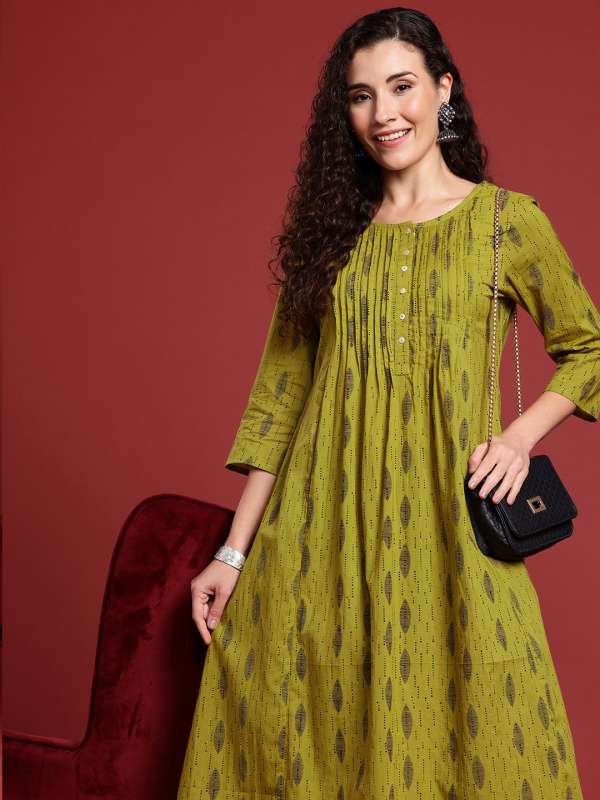 Jaypore Women Beige Kalamkari Printed A Line Kurtas Buy Jaypore Women Beige Kalamkari Printed A Line Kurtas online in India