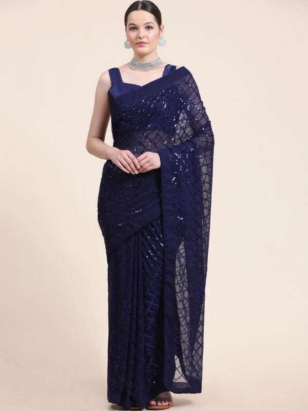 Party Blue Partywear Sarees Buy Party Blue Partywear Sarees
