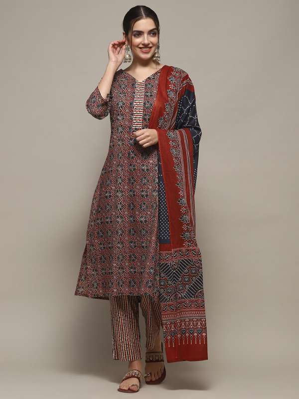 Biba Unstitched Salwar Kurtas Sets Suits Dupatta Trackstar Dress