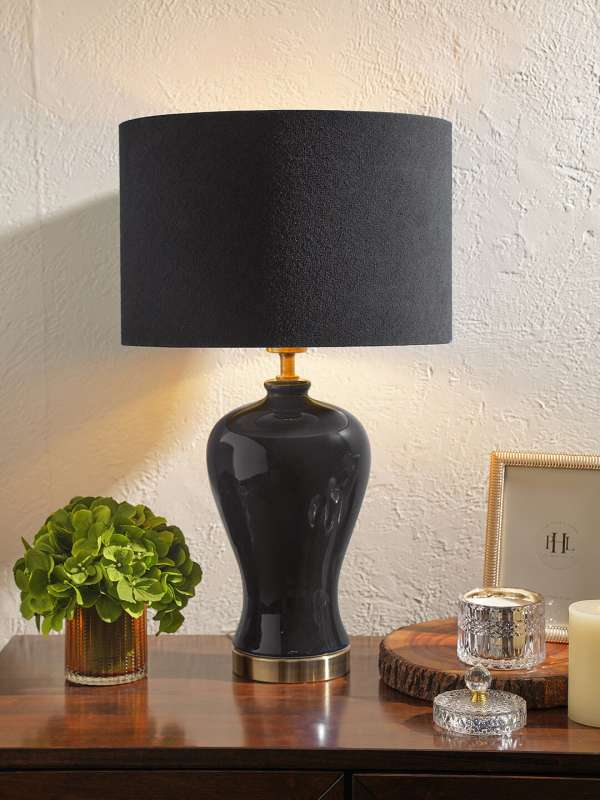 Matte black store table lamp